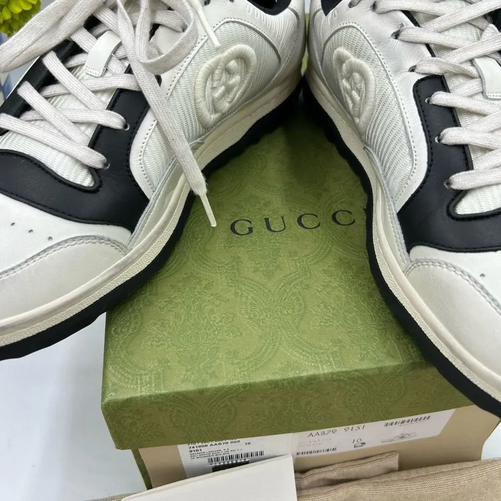 Men's Gucci Mac 80 low top leather sneakers size 10 fits 10.5 US made in Italy